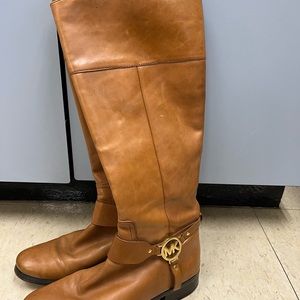 MK leather riding boots saddle, color, leather
